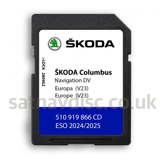 Skoda Columbus Pro DV V23 Navigation SD Card Map Update 2024 - 2025