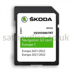 Skoda MIB1 V16 Navigation SD Card Map Update Europe and UK 2021 - 2022